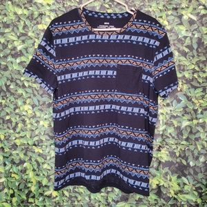 Bdg Tribal Pattern Tshirt Mens Pocket Top Shirt Casual Crewneck Size Large